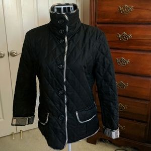 Burberry Quilted Black Check Pattern Jacket